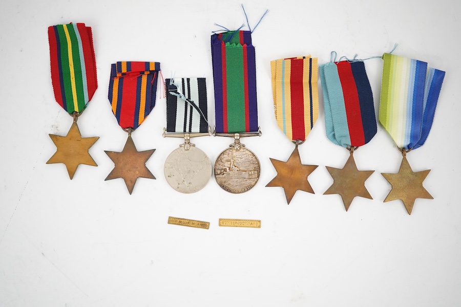 Seven WWII medals and stars